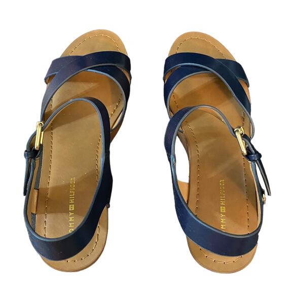 Tommy Hilfiger Blue Wilo Wedge Platform Heels Size 9.5 - Picture 4 of 7